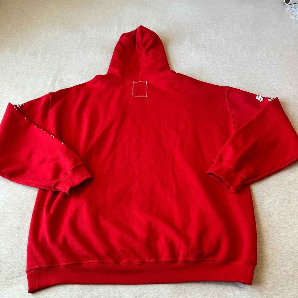 Riot Society Mens Red‎ Grim Reaper Kanji Graphic Hoodie Streetwear XL - Picture 7 of 7